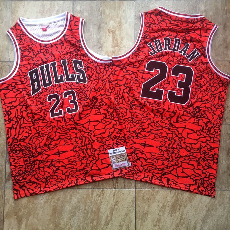 Men Chicago Bulls 23 Jordan Red split tight embroider Mitchell&Ness NBA Jerseys